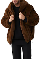 Alo Yoga Knock Out Faux Fur Jacket Satin Zip Pocket Solid Outerwear W4426R Alo Yoga Knock Out Faux Fur Jacket Satin Zip Pocket Solid Outerwear W4426R