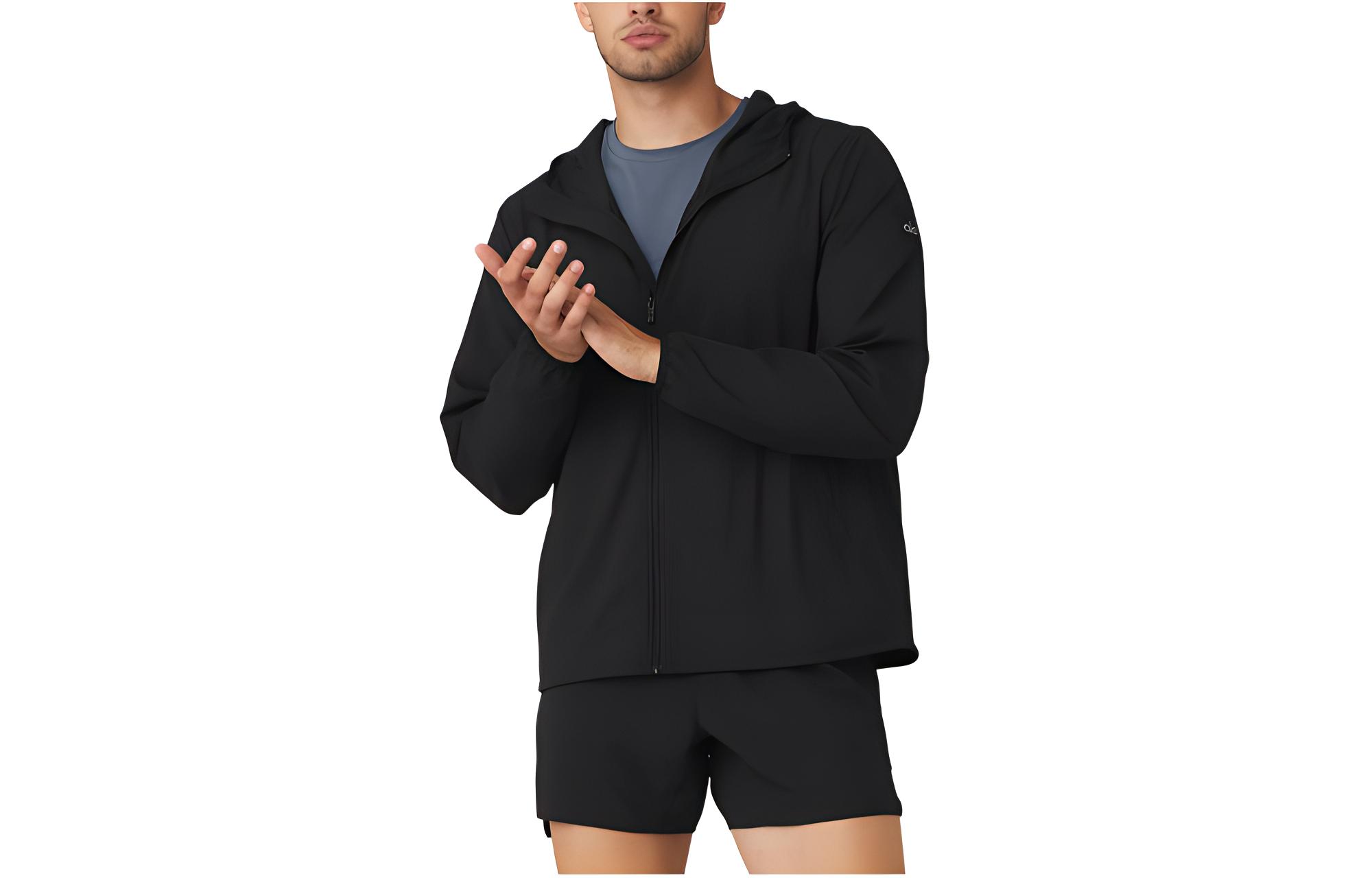 Alo Yoga Solid Black Waterproof Hooded Jacket M4126R