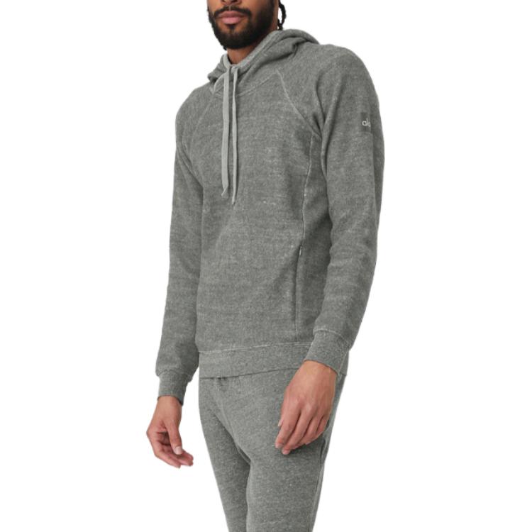 Alo Yoga Triumph Hoodie Grey Pullover with Hidden Pocket M3052R