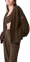 Sizing Alo Yoga Unisex Cozy Knit Cardigan Solid Color Casual Wear Sweater. M3227R