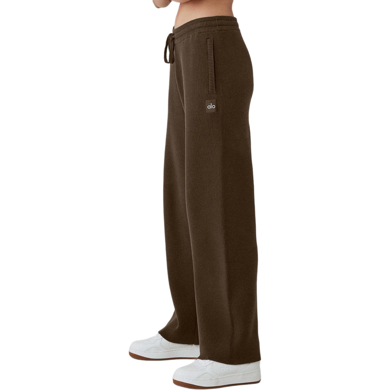 Sizing Alo Yoga男女同款纯色宽松松紧带针织运动裤 M5171R