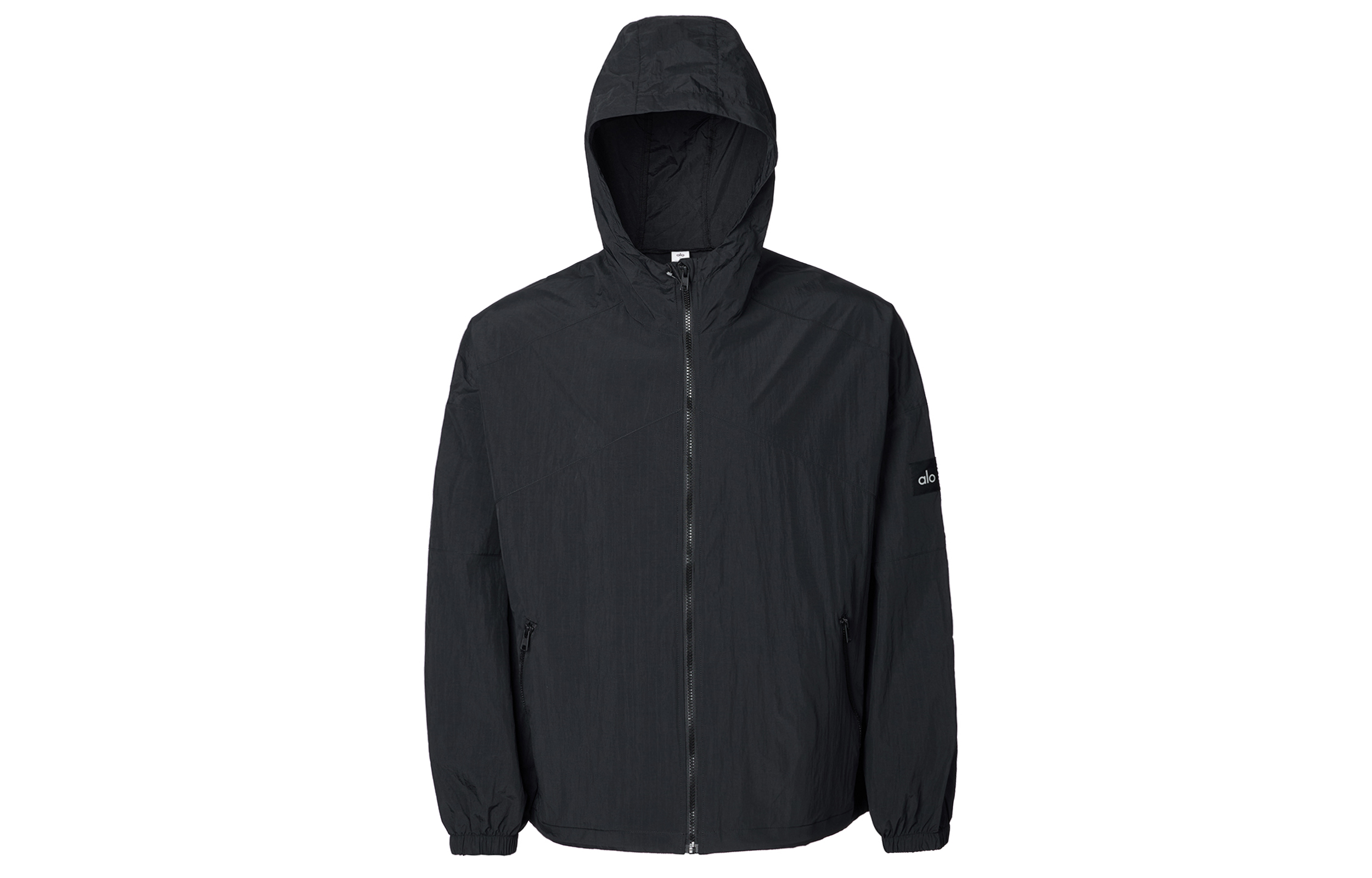 Alo Yoga Unisex Solid Loose Fit Hoodie Jacket Black m4166r