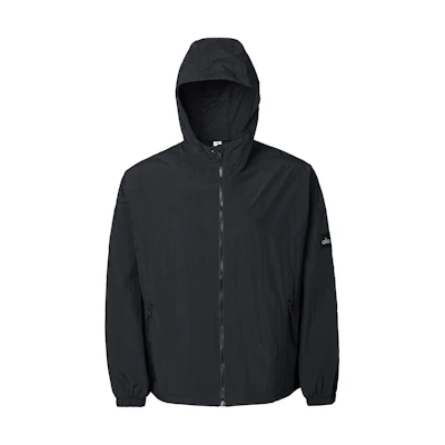 Alo Yoga Unisex Solid Loose Fit Hoodie Jacket Black m4166r