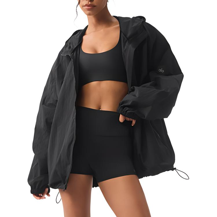 Order Alo Yoga男女宽松款连帽外套黑色 m4166r