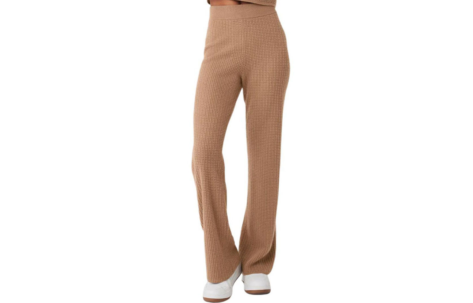 Cheap Alo Yoga男女同款高腰华夫针织羊绒宽腿休闲裤。 w51286r