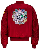 Alpha Industries Apollo Embroidered Flight Bomber Jacket Unisex - Burgundy. MJM21097C1-COMMANDER-RED Alpha Industries Apollo Embroidered Flight Bomber Jacket Unisex - Burgundy. MJM21097C1-COMMANDER-RED