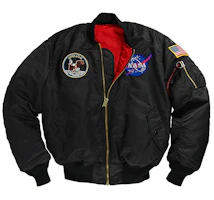 Alpha Industries Apollo MA-1 Flight Jacket Embroidered Black Unisex Limited Edition MJM21097C1-BLACK Alpha Industries Apollo MA-1 Flight Jacket Embroidered Black Unisex Limited Edition MJM21097C1-BLACK