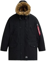 Alpha Industries Black Full-Zip Hooded Padded Parka Jacket for Men mjn53501c1-black Alpha Industries Black Full-Zip Hooded Padded Parka Jacket for Men mjn53501c1-black