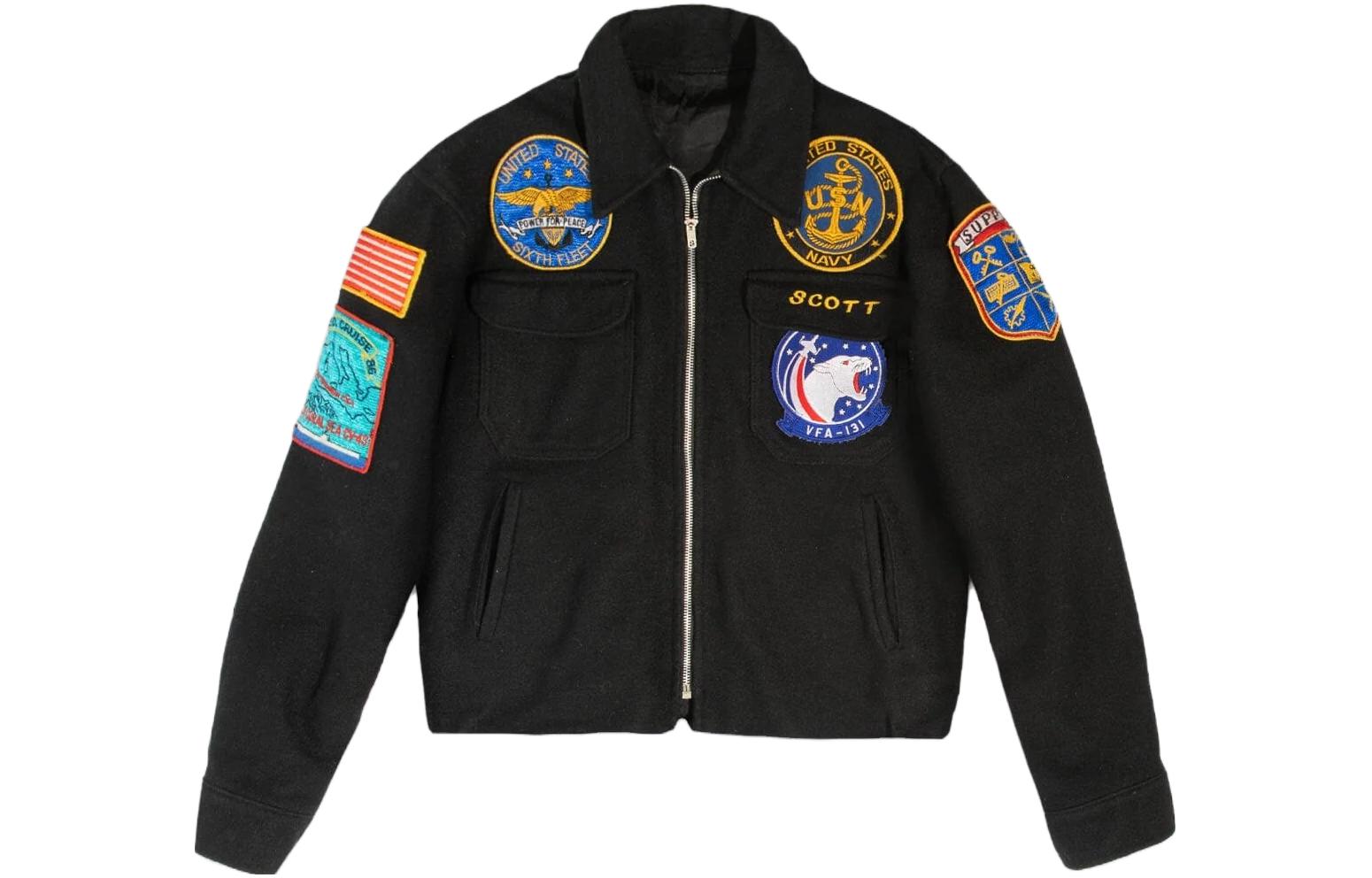 Alpha Industries Black Logo Patch Zip-Up Collared Long Sleeve Jacket RJU53001C1-BLACK