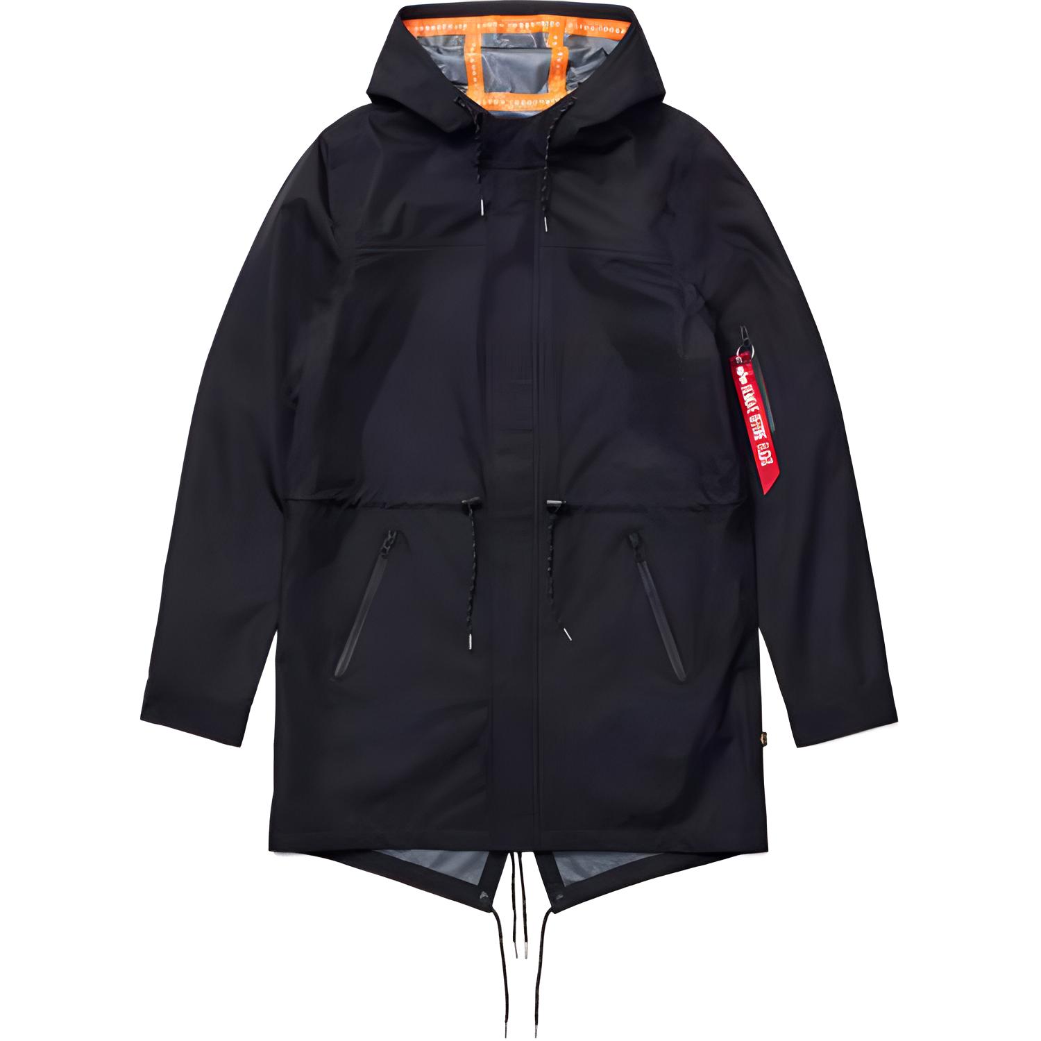 Alpha Industries Black Zip-Up Mid-Length Hooded Jacket MJD49000C1-001