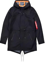 Alpha Industries Black Zip-Up Mid-Length Hooded Jacket MJD49000C1-001 Alpha Industries Black Zip-Up Mid-Length Hooded Jacket MJD49000C1-001