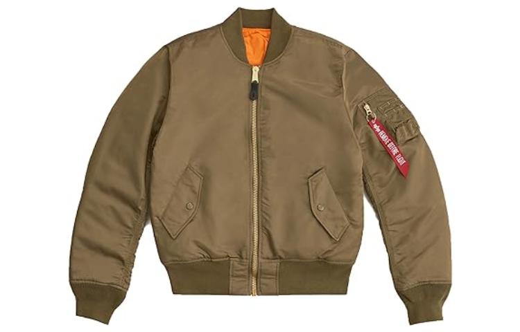 Alpha Industries Colorblock Zip-Up Loose Jacket Olive Green - . MJM44530C1-VINTAGEOLIVEM