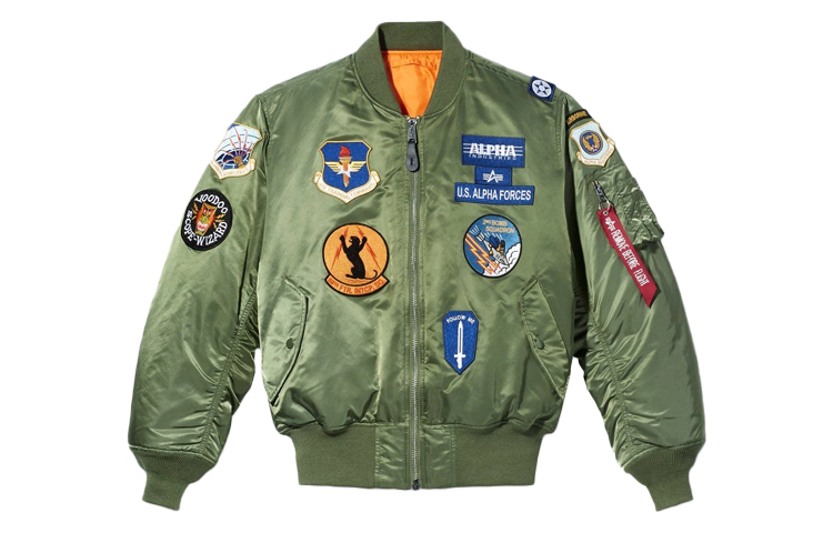 Alpha Industries Embroidered Work Jacket Unisex Military Green. MJM03C1F