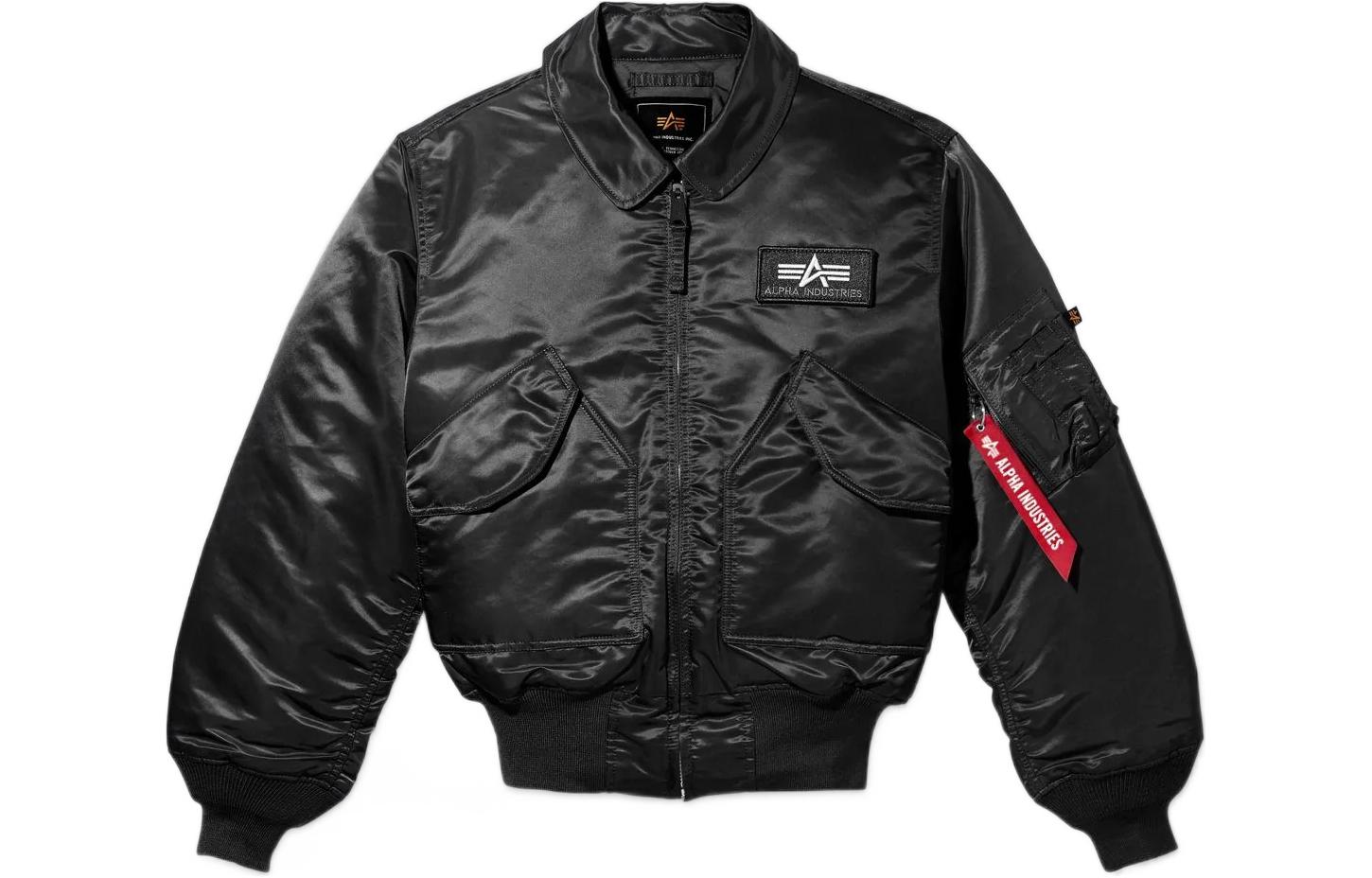 Alpha Industries FW22 Black Logo Patch Collared Jacket Unisex MJC22000C1-BLACK