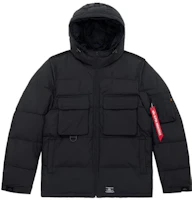 Alpha Industries FW22 Black Multi-Pocket Long-Sleeve Hoodie Jacket MJH52500C1-BLACK Alpha Industries FW22 Black Multi-Pocket Long-Sleeve Hoodie Jacket MJH52500C1-BLACK