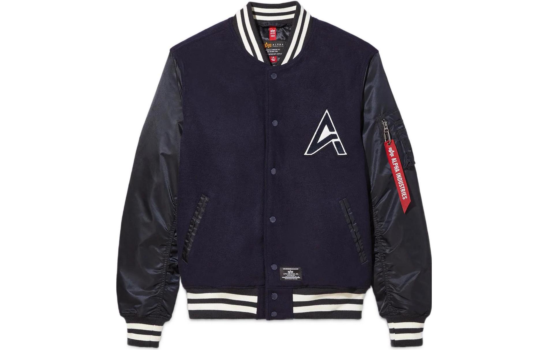 Alpha Industries FW22 Colorblock Single-Breasted Jacket Unisex Blue UJM52500C1-BLUE-M