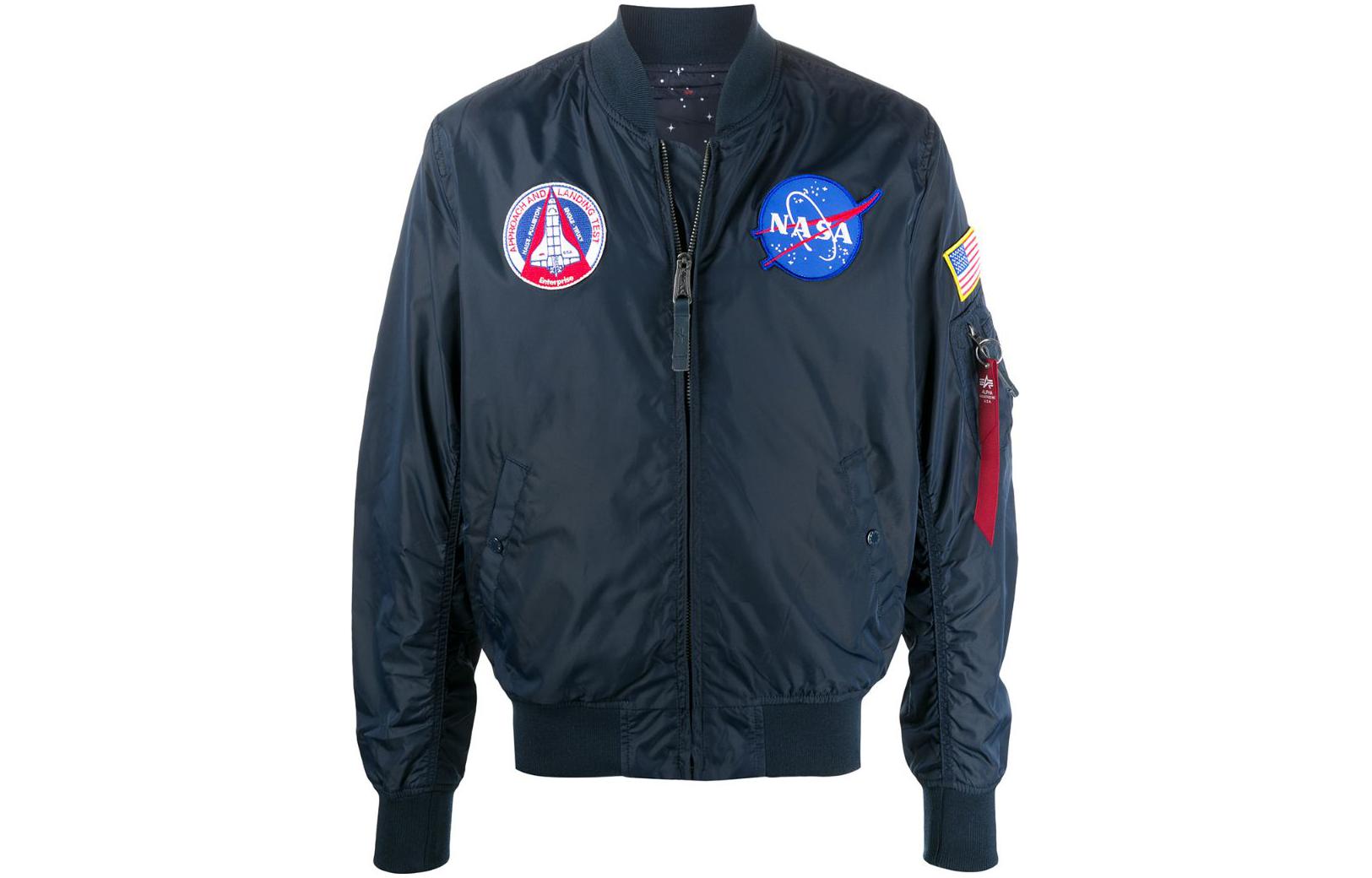 Alpha Industries FW22 Logo Embroidered Zip-Up Jacket Blue 186101C07