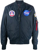 Alpha Industries FW22 Logo Embroidered Zip-Up Jacket Blue 186101C07 Alpha Industries FW22 Logo Embroidered Zip-Up Jacket Blue 186101C07