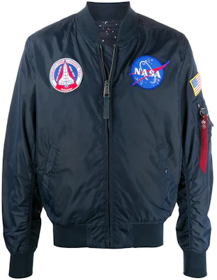 Alpha Industries FW22 Jaket Biru Logo Bordir Zip-Up 186101C07 Buy Alpha Industries FW22 Jaket Biru Logo Bordir Zip-Up 186101C07