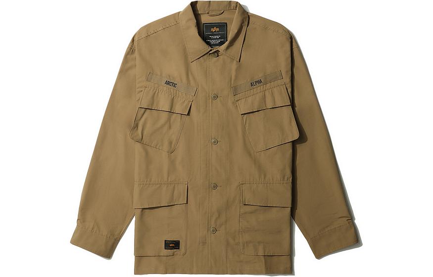 Alpha Industries FW22 Logo Patch Multi-Pocket Jacket Brown A5XLJM7052LXH-BGX