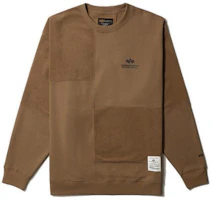 Alpha Industries FW22 Logo Print Asymmetric Fleece Crewneck Sweatshirt Yellow A5XSWM3012LXH-1 Alpha Industries FW22 Logo Print Asymmetric Fleece Crewneck Sweatshirt Yellow A5XSWM3012LXH-1