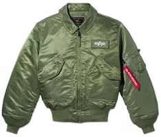Alpha Industries FW22 Olive Green Solid Logo Patch Jacket Unisex MJC22000C1-SAGE Alpha Industries FW22 Olive Green Solid Logo Patch Jacket Unisex MJC22000C1-SAGE