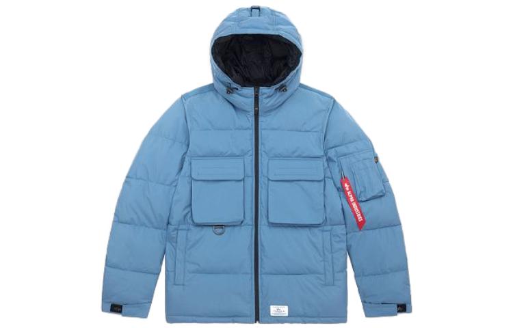 Alpha Industries FW23 Solid Color Zip Hoodie Jacket Men’s Blue MJH52500C1-SLATEBLUE