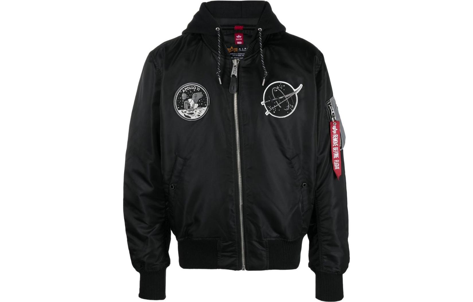 Alpha Industries Graphic Print Long Sleeve Jacket BLACK 108108