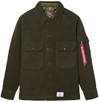 Alpha Industries Green Solid Tape-Patch Shirt Jacket for Men UJW52500C1-DARK-GREEN Alpha Industries Green Solid Tape-Patch Shirt Jacket for Men UJW52500C1-DARK-GREEN