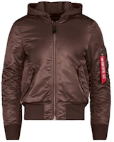 Alpha Industries Hooded Flight Jacket Unisex - Coffee Color MJM47506C1-COFFEE Alpha Industries Hooded Flight Jacket Unisex - Coffee Color MJM47506C1-COFFEE