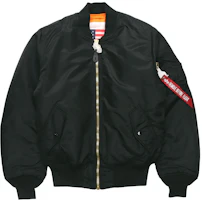 Alpha Industries MA-1 Flag Patch Black Unisex Bomber Jacket MJM21300C1-BLACK Alpha Industries MA-1 Flag Patch Black Unisex Bomber Jacket MJM21300C1-BLACK