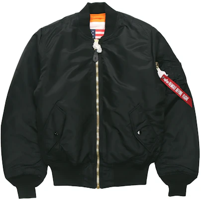 Alpha Industries MA-1 国旗徽章黑色男女通用飞行员夹克 MJM21300C1-BLACK Buy Alpha Industries MA-1 国旗徽章黑色男女通用飞行员夹克 MJM21300C1-BLACK