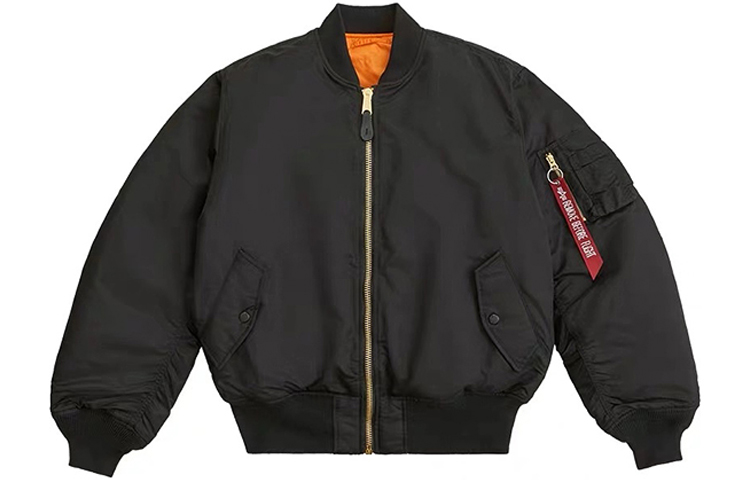 Alpha Industries MA-1 Flight Jacket Black Unisex Classic Military Style. MJM21000C1-BLACK