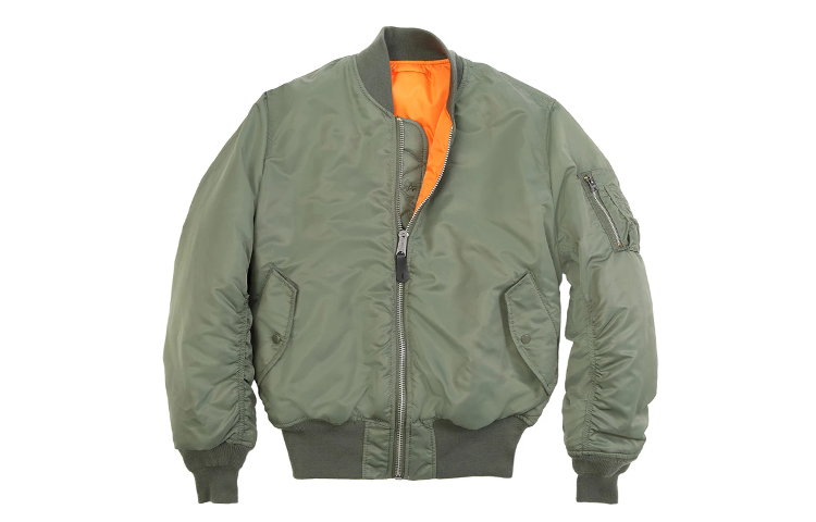 Alpha Industries MA-1 Flight Jacket Unisex Classic Bomber in Military Green. MJM21000C1-SAGE-GREEN