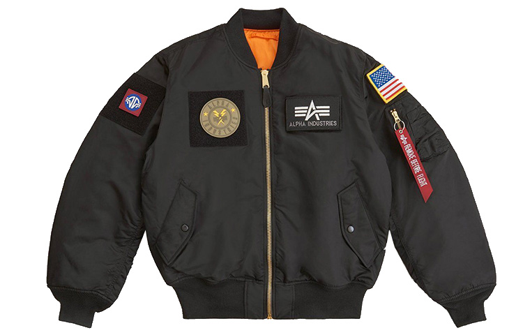 Alpha Industries MA-1 Magic Patch Logo Flight Jacket BLACK MJM46600C1