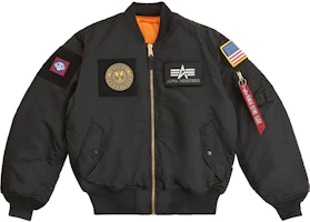 Alpha Industries MA-1 Magic Patch Logo Flight Jacket BLACK MJM46600C1 Alpha Industries MA-1 Magic Patch Logo Flight Jacket BLACK MJM46600C1