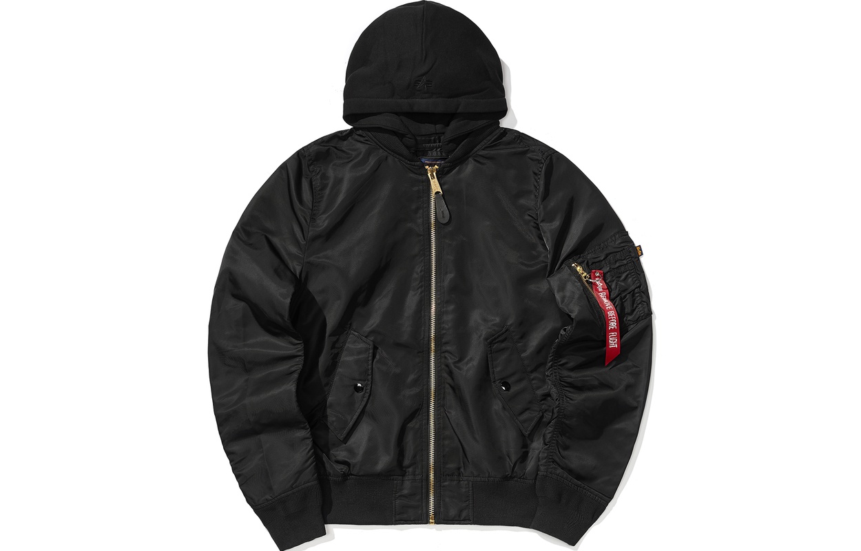Alpha Industries Military-Style L-2B Hooded Bomber Jacket Unisex A5XJKJL48026G
