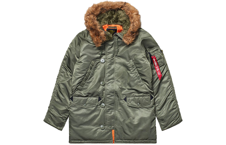 Alpha Industries Parka Jacket with Faux Fur Trim Military Style MJN31210C1