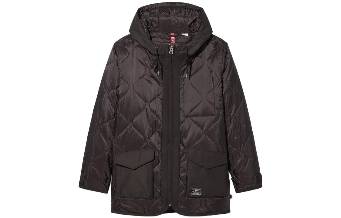 Alpha Industries Quilted Lightweight Hooded Jacket Black (). MJQ52500C1-BLACK