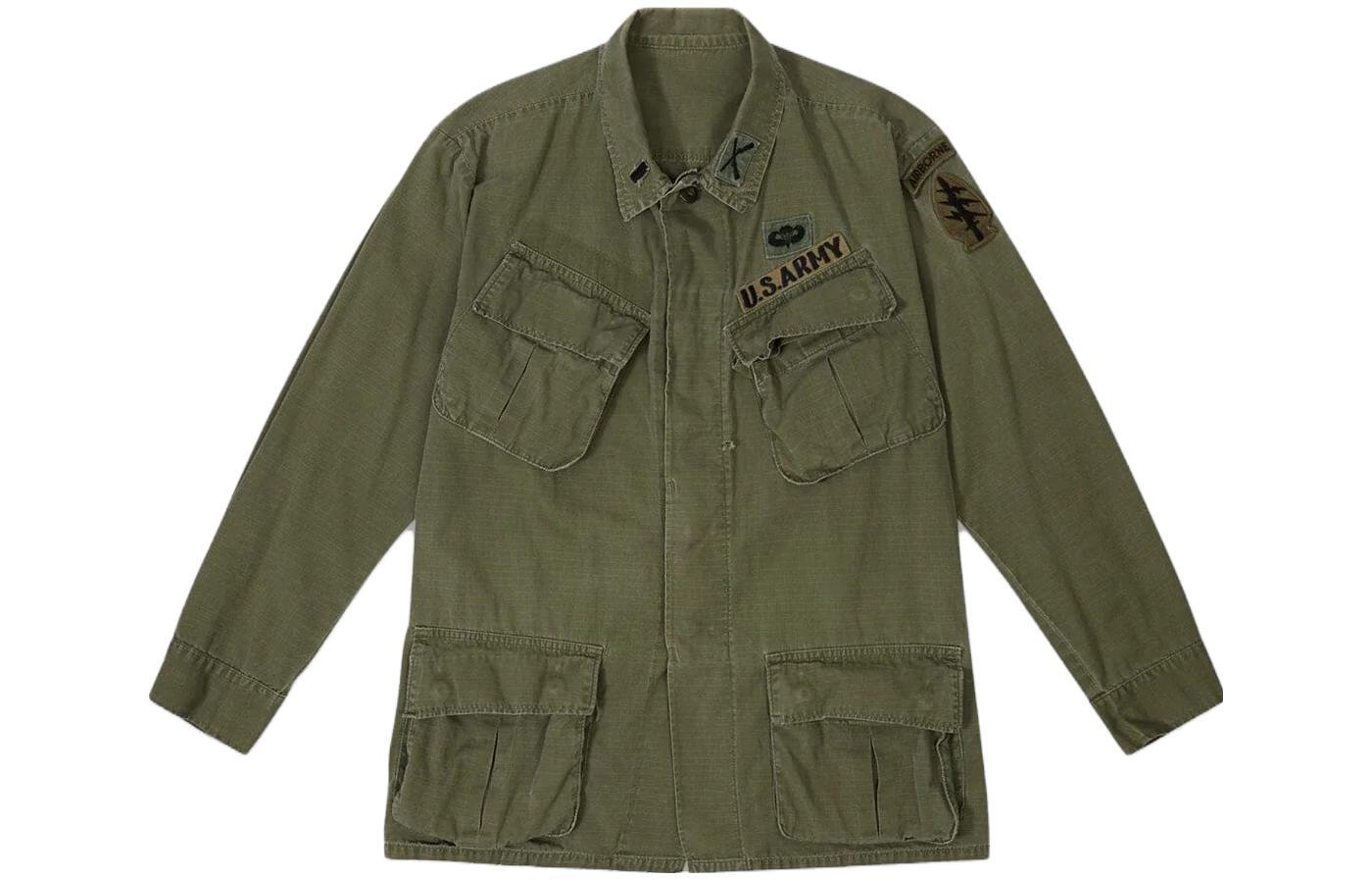Alpha Industries Retro Capsule Letter Print Button-Up Jacket Green () RJJ53000C1