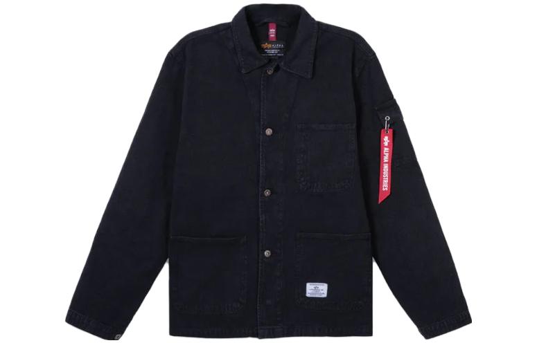 Alpha Industries Single-Breasted Collar Jacket Unisex BLACK UJC52000C1-BLACK