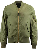 Alpha Industries Solid Color Zip-Up Bomber Jacket Green Mens MJM45510C1-MA1 Alpha Industries Solid Color Zip-Up Bomber Jacket Green Mens MJM45510C1-MA1