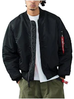 Alpha Industries Solid Color Zip-Up Collarless Jacket BLACK 2000-401 Alpha Industries Solid Color Zip-Up Collarless Jacket BLACK 2000-401