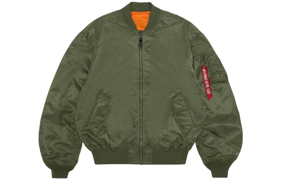 Alpha Industries Solid Color Zip Pocket Loose Jacket Green JL04C1F-GRD