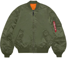 Alpha Industries Solid Color Zip Pocket Loose Jacket Green JL04C1F-GRD Alpha Industries Solid Color Zip Pocket Loose Jacket Green JL04C1F-GRD