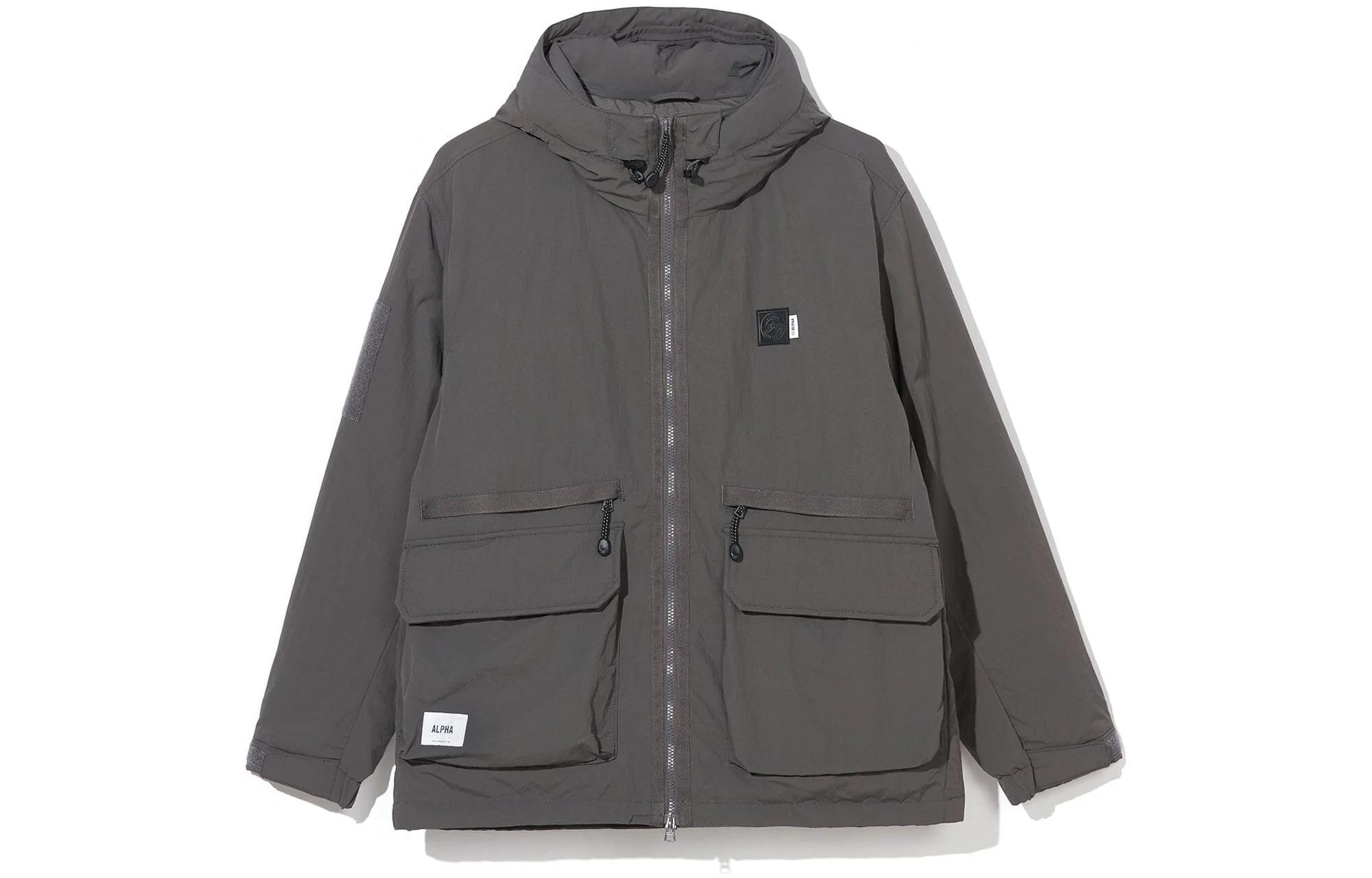 Alpha Industries Solid Logo Print Hoodie Jacket Men’s - Mid Grey MJA52500C1-GRAY