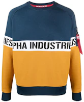 Alpha Industries SS22 Color-Block Logo Print Crewneck Sweatshirt Blue () 198345435 Alpha Industries SS22 Color-Block Logo Print Crewneck Sweatshirt Blue () 198345435