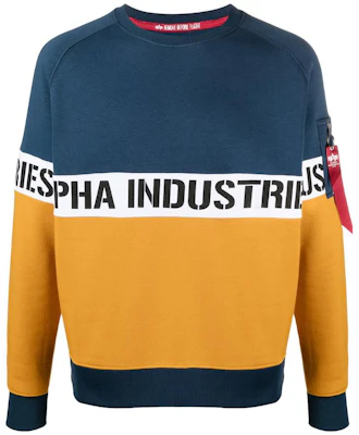 Alpha Industries SS22 拼色标志印花圆领卫衣 蓝色 198345435 Buy Alpha Industries SS22 拼色标志印花圆领卫衣 蓝色 198345435