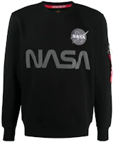 Alpha Industries SS22 Reflective Logo Crewneck Long Sleeve Sweatshirt Black Men 17830903 Alpha Industries SS22 Reflective Logo Crewneck Long Sleeve Sweatshirt Black Men 17830903