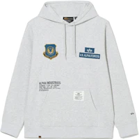 Alpha Industries SS23 Badge Embroidered Drawstring Hoodie - Gray MSA52501C1-GREY-MEDIUM Alpha Industries SS23 Badge Embroidered Drawstring Hoodie - Gray MSA52501C1-GREY-MEDIUM